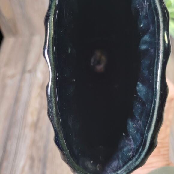 Vintage Fan Vase, Dark Green Cherub & Scrolls Pedestal - Picture 6 of 6